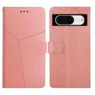 For Google Pixel 8 Y-shaped Pattern Flip Leather Phone Case(Pink) - 1