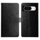 For Google Pixel 8a Y-shaped Pattern Flip Leather Phone Case(Black) - 1