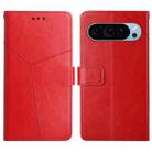 For Google Pixel 9 Y-shaped Pattern Flip Leather Phone Case(Red) - 1