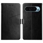 For Google Pixel 9 Pro XL Y-shaped Pattern Flip Leather Phone Case(Black) - 1