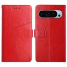 For Google Pixel 9 Pro XL Y-shaped Pattern Flip Leather Phone Case(Red) - 1