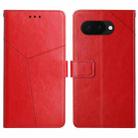 For Google Pixel 9a Y-shaped Pattern Flip Leather Phone Case(Red) - 1