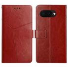 For Google Pixel 9a Y-shaped Pattern Flip Leather Phone Case(Brown) - 1