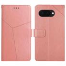 For Google Pixel 9a Y-shaped Pattern Flip Leather Phone Case(Pink) - 1