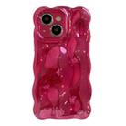 For iPhone 14 Wave Bubbles TPU Phone Case(Painted Rose Red) - 1