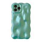 For iPhone 14 Pro Wave Bubbles TPU Phone Case(Pearlescent Green) - 1