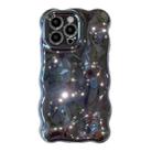 For iPhone 14 Pro Wave Bubbles TPU Phone Case(Painted Blue) - 1