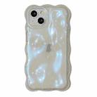 For iPhone 13 Wave Bubbles TPU Phone Case(Clear Glitter Blue) - 1