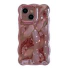 For iPhone 13 Wave Bubbles TPU Phone Case(Painted Pink) - 1