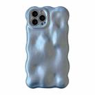 For iPhone 13 Pro Wave Bubbles TPU Phone Case(Pearlescent Blue) - 1