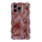For iPhone 13 Pro Max Wave Bubbles TPU Phone Case(Painted Pink) - 1