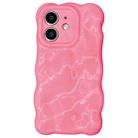 For iPhone 12 Wave Bubbles TPU Phone Case(Baby Rose Red) - 1