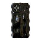 For iPhone 12 Wave Bubbles TPU Phone Case(Pearlescent Black) - 1