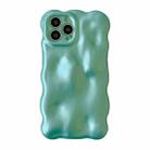 For iPhone 12 Pro Wave Bubbles TPU Phone Case(Pearlescent Green) - 1