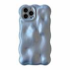 For iPhone 12 Pro Max Wave Bubbles TPU Phone Case(Pearlescent Blue) - 1