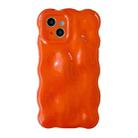 For iPhone 15 Wave Bubbles TPU Phone Case(Pearlescent Orange) - 1