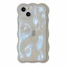 For iPhone 15 Wave Bubbles TPU Phone Case(Clear Glitter Blue) - 1