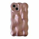 For iPhone 15 Plus Wave Bubbles TPU Phone Case(Pearlescent Brown) - 1