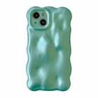 For iPhone 15 Plus Wave Bubbles TPU Phone Case(Pearlescent Green) - 1