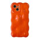 For iPhone 15 Plus Wave Bubbles TPU Phone Case(Pearlescent Orange) - 1