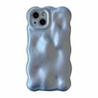 For iPhone 15 Plus Wave Bubbles TPU Phone Case(Pearlescent Blue) - 1
