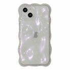For iPhone 15 Plus Wave Bubbles TPU Phone Case(Clear Glitter Pink) - 1