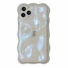 For iPhone 15 Pro Max Wave Bubbles TPU Phone Case(Clear Glitter Blue) - 1