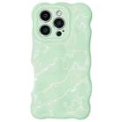 For iPhone 16 Pro Max Wave Bubbles TPU Phone Case(Baby Green) - 1