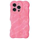 For iPhone 16 Pro Max Wave Bubbles TPU Phone Case(Baby Rose Red) - 1