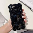 For iPhone 16 Pro Max Wave Bubbles TPU Phone Case(Pearlescent Black) - 3