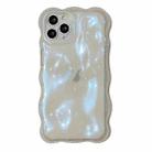 For iPhone 16 Pro Max Wave Bubbles TPU Phone Case(Clear Glitter Blue) - 1