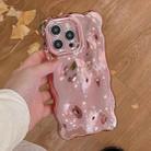 For iPhone 16 Pro Max Wave Bubbles TPU Phone Case(Painted Pink) - 3