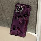 For iPhone 16 Pro Max Wave Bubbles TPU Phone Case(Painted Purple) - 2
