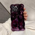 For iPhone 16 Pro Max Wave Bubbles TPU Phone Case(Painted Purple) - 3