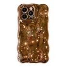For iPhone 16 Pro Wave Bubbles TPU Phone Case(Painted Gold) - 1