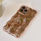 For iPhone 16 Pro Wave Bubbles TPU Phone Case(Painted Gold) - 3
