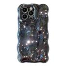 For iPhone 16 Pro Wave Bubbles TPU Phone Case(Painted Blue) - 1