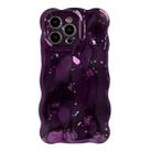 For iPhone 16 Pro Wave Bubbles TPU Phone Case(Painted Purple) - 1