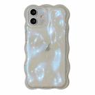 For iPhone 16 Plus Wave Bubbles TPU Phone Case(Clear Glitter Blue) - 1