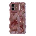 For iPhone 16 Plus Wave Bubbles TPU Phone Case(Painted Pink) - 1