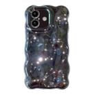 For iPhone 16 Plus Wave Bubbles TPU Phone Case(Painted Blue) - 1