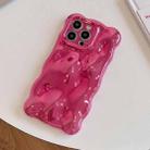 For iPhone 16 Plus Wave Bubbles TPU Phone Case(Painted Rose Red) - 2