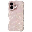 For iPhone 16 Plus Wave Bubbles TPU Phone Case(Baby Pink) - 1