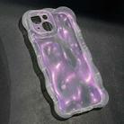 For iPhone 16 Wave Bubbles TPU Phone Case(Clear Glitter Pink) - 2