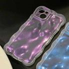 For iPhone 16 Wave Bubbles TPU Phone Case(Clear Glitter Pink) - 3