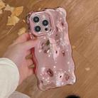 For iPhone 16 Wave Bubbles TPU Phone Case(Painted Pink) - 3
