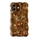For iPhone 16 Wave Bubbles TPU Phone Case(Painted Gold) - 1
