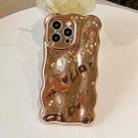 For iPhone 16 Wave Bubbles TPU Phone Case(Painted Gold) - 2