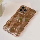 For iPhone 16 Wave Bubbles TPU Phone Case(Painted Gold) - 3