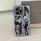 For iPhone 16 Wave Bubbles TPU Phone Case(Painted Blue) - 2
